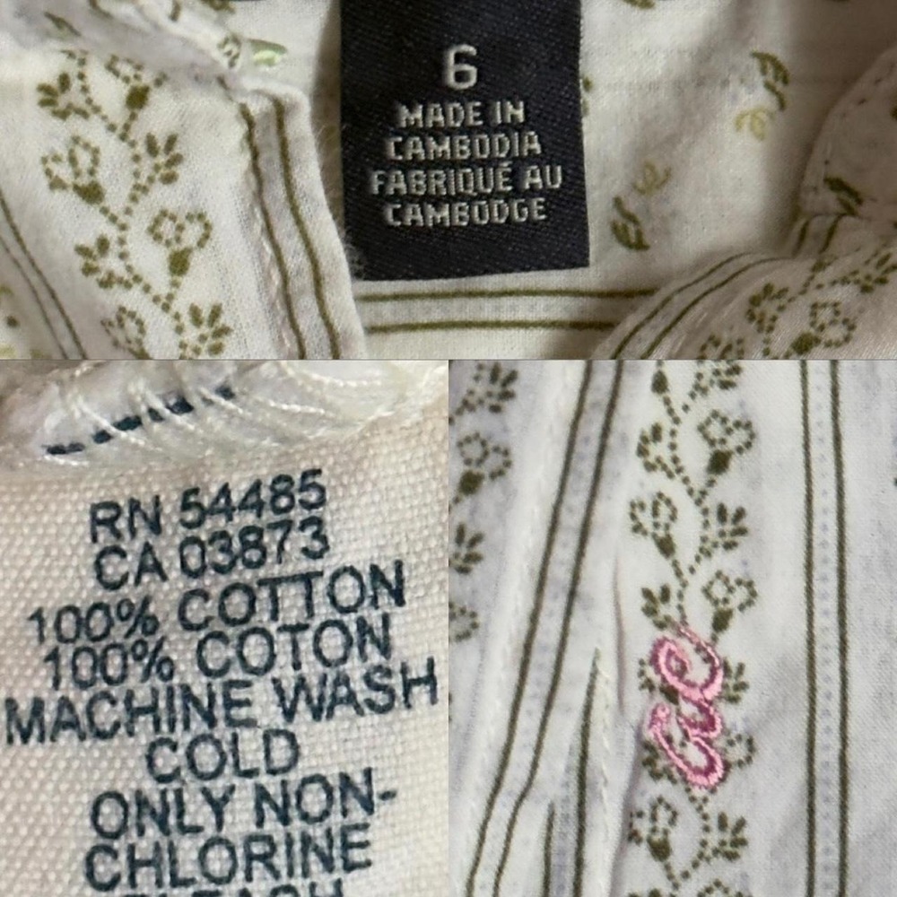 Y2K American Eagle Ditsy Prairie Floral Button Front Shirt Womens 6 Cottagecore - Picture 7 of 8